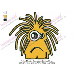 Yellow Monster Embroidery Design 08